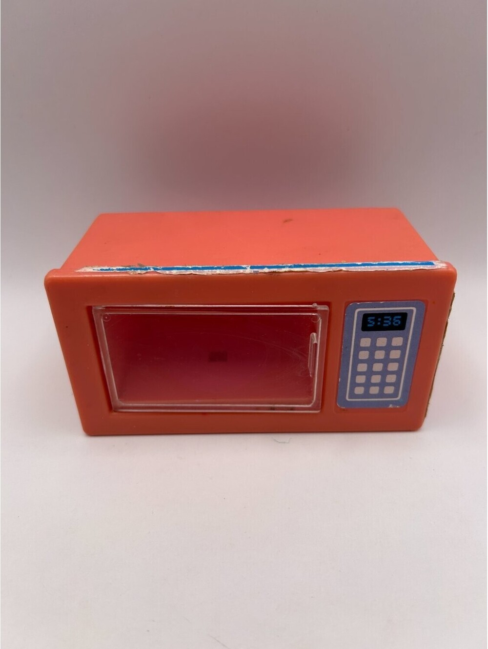 17984 Dollhouse Miniature Microwave Oven 1980s Coral Pink Opening Door